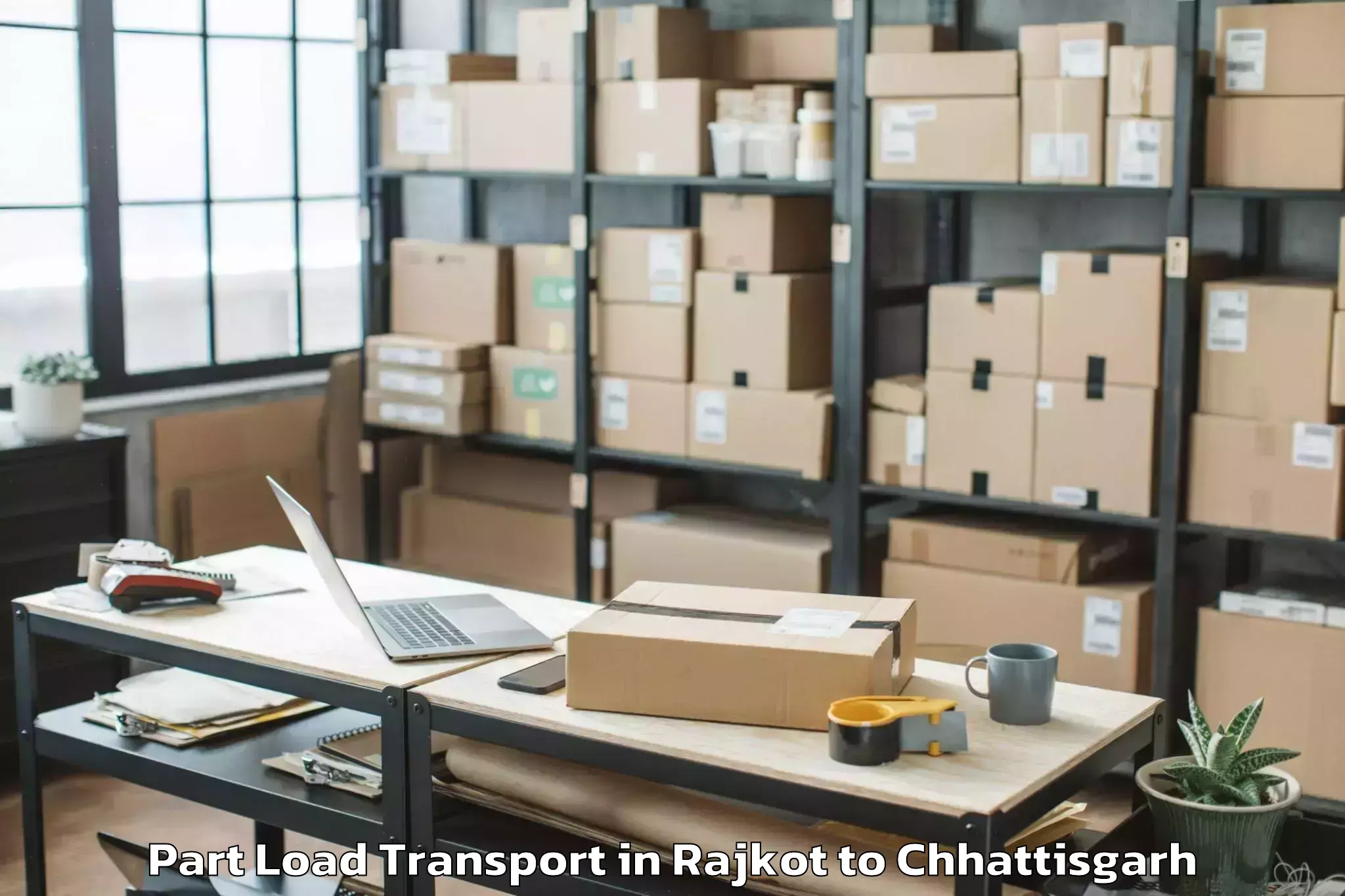 Comprehensive Rajkot to Janjgir Part Load Transport